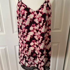 Black, pink and white floral dress